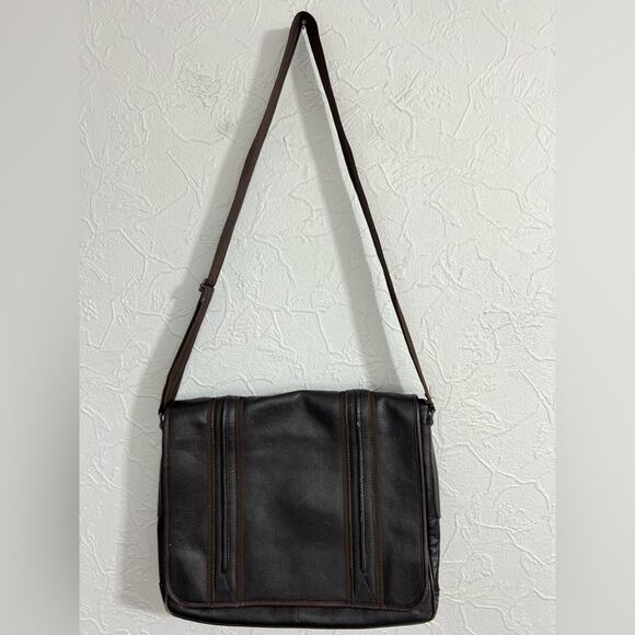 Arturo Calle Genuine Espresso Leather Shoulder Bag Cross Body Made In Columbia - Picture 1 of 11